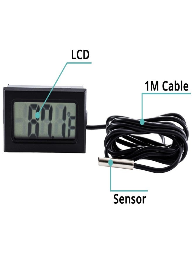 hiBCTR 20 Pieces of Digital LCD Thermometers, Temperature Digital LCD Refrigerator Thermometers, Water Temperature, with Probes, in Fahrenheit. - Image 3
